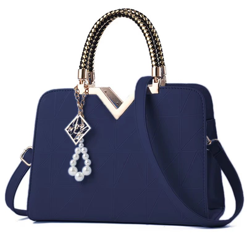 Women Handbag Patchwork Shoulder Messenger Office Work PU Leather Women Bag Ladies Luxury Handbag Vintage Large Shoulder Bag