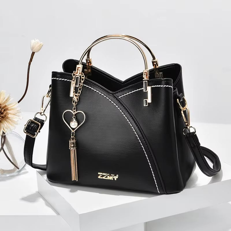 Women Handbag Patchwork Shoulder Messenger Office Work PU Leather Women Bag Ladies Luxury Handbag Vintage Large Shoulder Bag