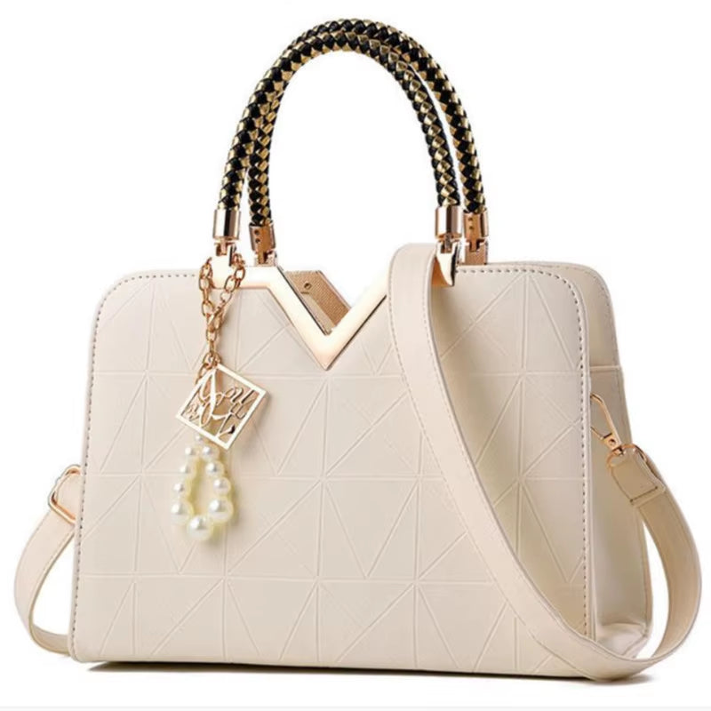 Women Handbag Patchwork Shoulder Messenger Office Work PU Leather Women Bag Ladies Luxury Handbag Vintage Large Shoulder Bag