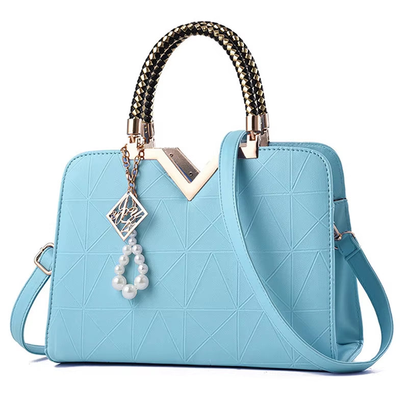 Women Handbag Patchwork Shoulder Messenger Office Work PU Leather Women Bag Ladies Luxury Handbag Vintage Large Shoulder Bag