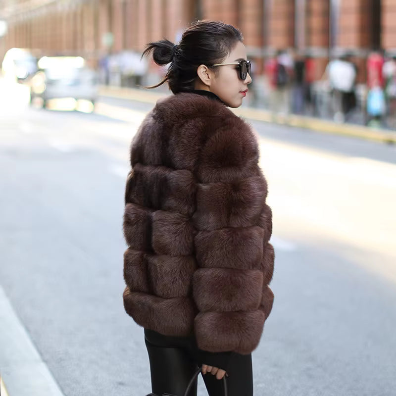 Manteau d’hiver épais pour femme – Fourrure synthétique de luxe