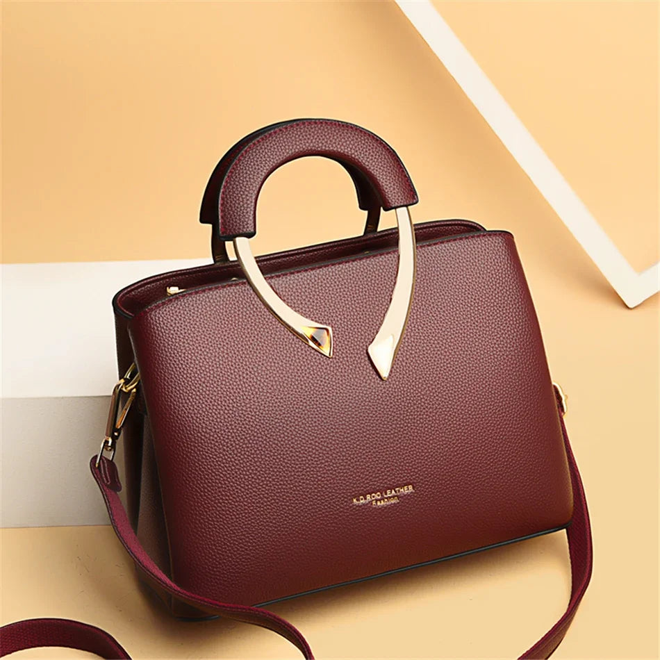 GENUINE High Quality Pu Leather Casual Tote Luxury Handbags Women Bags Designer Shoulder Crossbody Bags for Women 2025