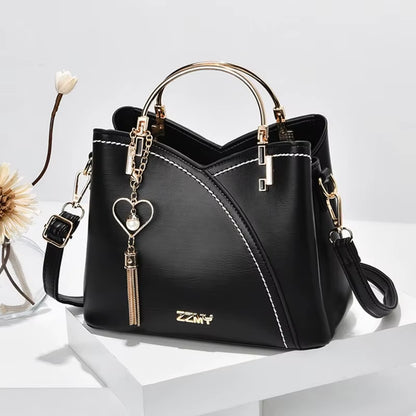 Women Handbag Patchwork Shoulder Messenger Office Work PU Leather Women Bag Ladies Luxury Handbag Vintage Large Shoulder Bag